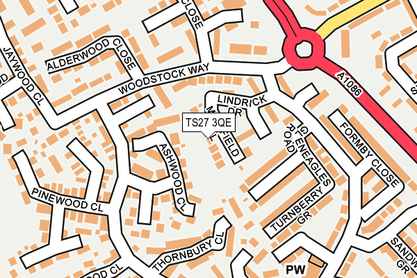TS27 3QE map - OS OpenMap – Local (Ordnance Survey)