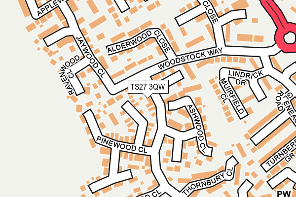 TS27 3QW map - OS OpenMap – Local (Ordnance Survey)