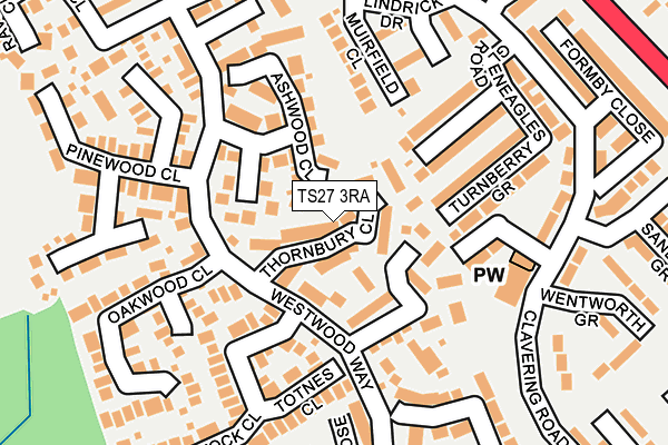 TS27 3RA map - OS OpenMap – Local (Ordnance Survey)