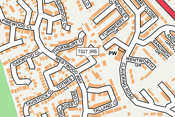 TS27 3RB map - OS OpenMap – Local (Ordnance Survey)