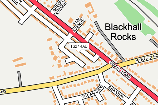 TS27 4AD map - OS OpenMap – Local (Ordnance Survey)