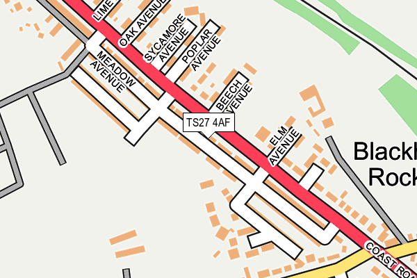 TS27 4AF map - OS OpenMap – Local (Ordnance Survey)