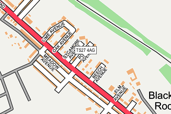 TS27 4AG map - OS OpenMap – Local (Ordnance Survey)
