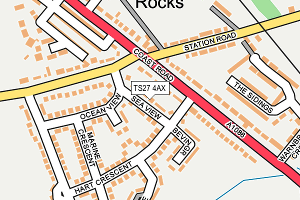 TS27 4AX map - OS OpenMap – Local (Ordnance Survey)