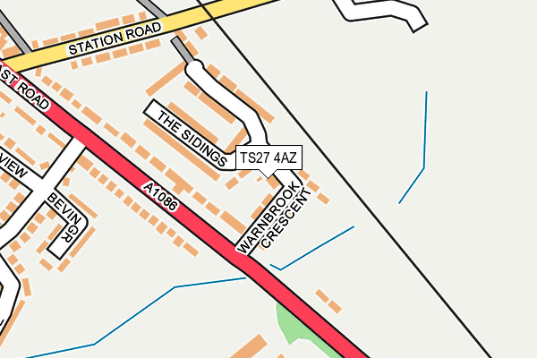 TS27 4AZ map - OS OpenMap – Local (Ordnance Survey)