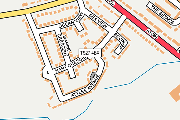 TS27 4BX map - OS OpenMap – Local (Ordnance Survey)