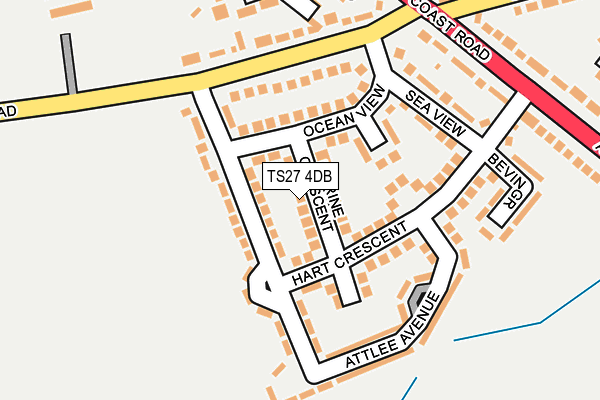 TS27 4DB map - OS OpenMap – Local (Ordnance Survey)