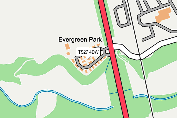 TS27 4DW map - OS OpenMap – Local (Ordnance Survey)