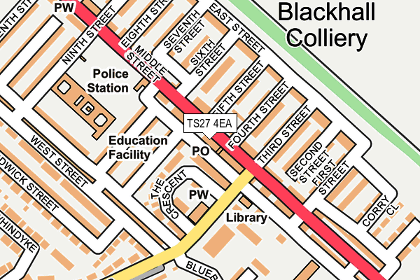 TS27 4EA map - OS OpenMap – Local (Ordnance Survey)