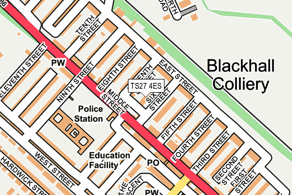 TS27 4ES map - OS OpenMap – Local (Ordnance Survey)