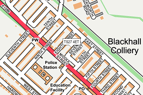 TS27 4ET map - OS OpenMap – Local (Ordnance Survey)