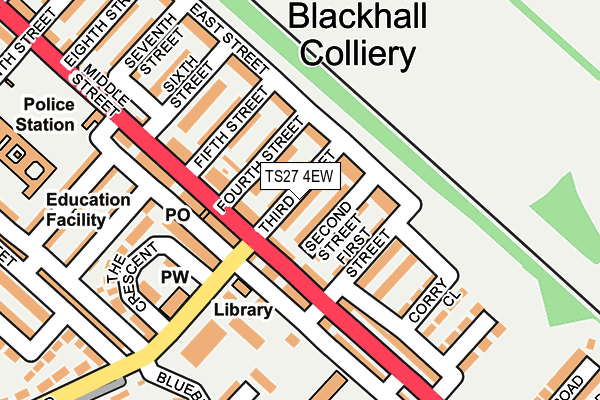 TS27 4EW map - OS OpenMap – Local (Ordnance Survey)