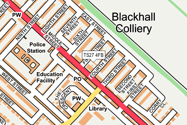 TS27 4FB map - OS OpenMap – Local (Ordnance Survey)