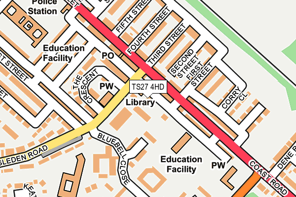 TS27 4HD map - OS OpenMap – Local (Ordnance Survey)