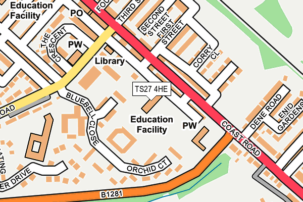 TS27 4HE map - OS OpenMap – Local (Ordnance Survey)