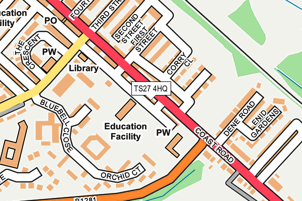 TS27 4HQ map - OS OpenMap – Local (Ordnance Survey)