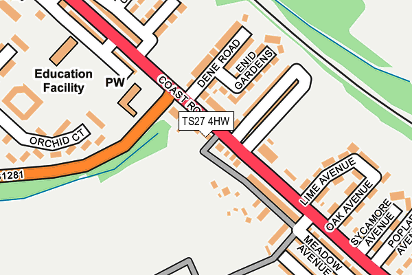 TS27 4HW map - OS OpenMap – Local (Ordnance Survey)