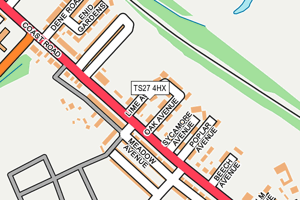TS27 4HX map - OS OpenMap – Local (Ordnance Survey)