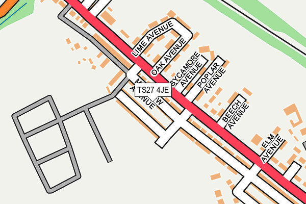 TS27 4JE map - OS OpenMap – Local (Ordnance Survey)