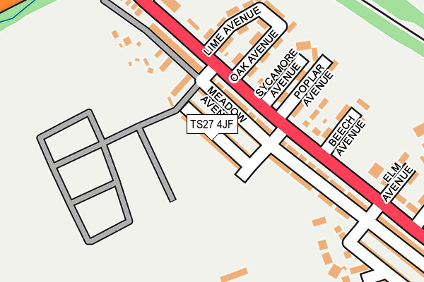 TS27 4JF map - OS OpenMap – Local (Ordnance Survey)