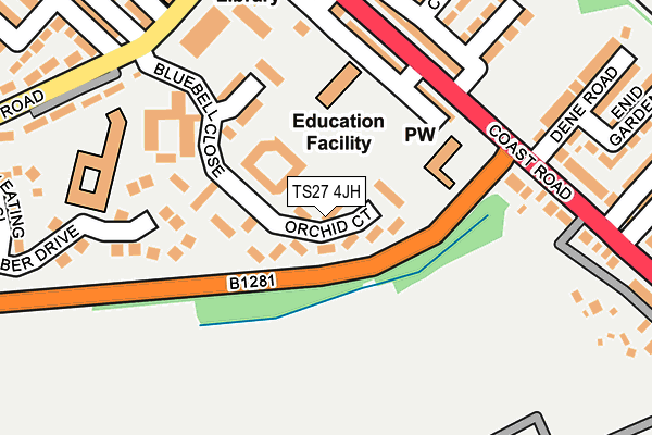 TS27 4JH map - OS OpenMap – Local (Ordnance Survey)