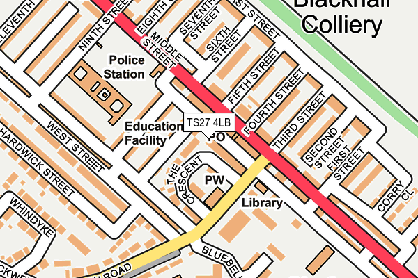 TS27 4LB map - OS OpenMap – Local (Ordnance Survey)