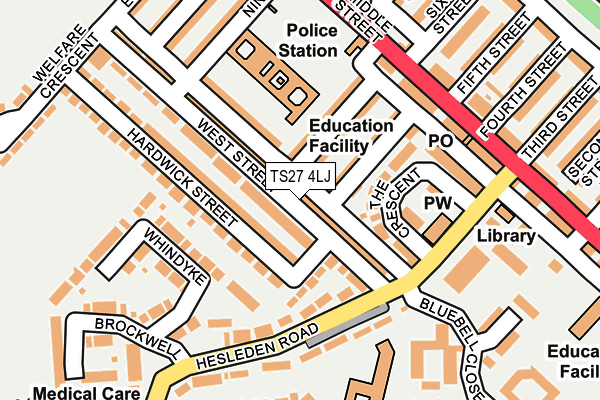 TS27 4LJ map - OS OpenMap – Local (Ordnance Survey)
