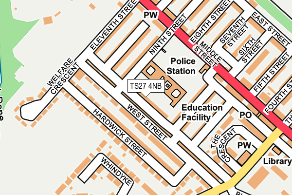 TS27 4NB map - OS OpenMap – Local (Ordnance Survey)