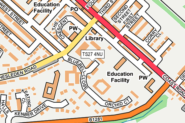 TS27 4NU map - OS OpenMap – Local (Ordnance Survey)