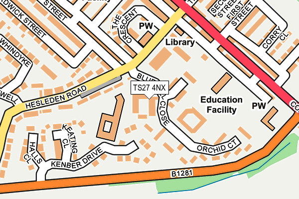 TS27 4NX map - OS OpenMap – Local (Ordnance Survey)