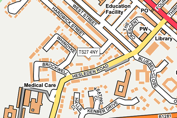 TS27 4NY map - OS OpenMap – Local (Ordnance Survey)