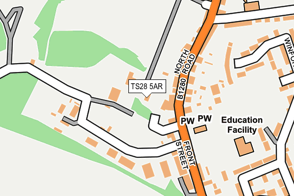 TS28 5AR map - OS OpenMap – Local (Ordnance Survey)