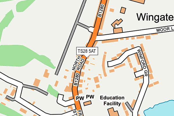 TS28 5AT map - OS OpenMap – Local (Ordnance Survey)