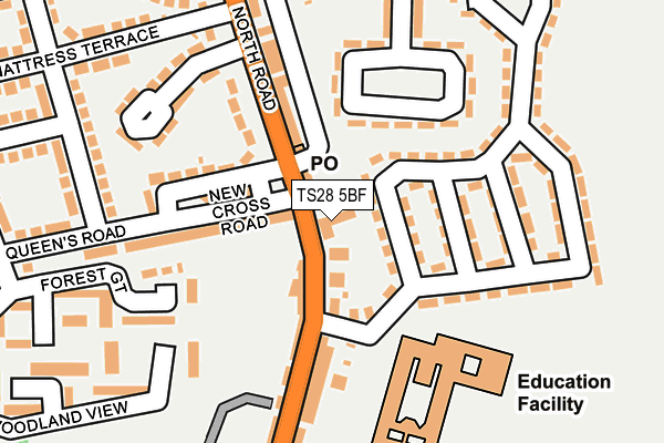 TS28 5BF map - OS OpenMap – Local (Ordnance Survey)