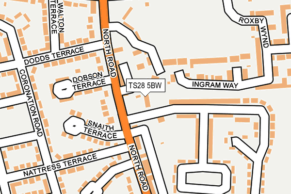 TS28 5BW map - OS OpenMap – Local (Ordnance Survey)