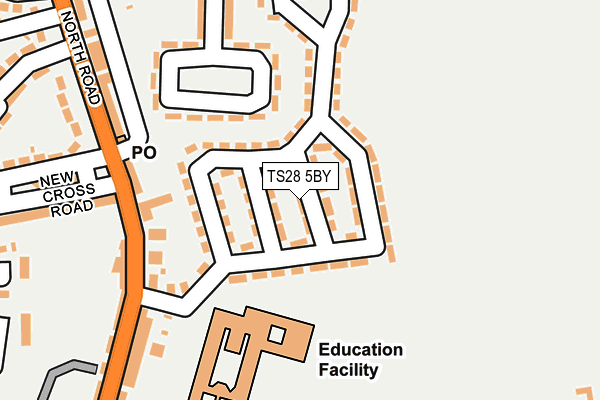 TS28 5BY map - OS OpenMap – Local (Ordnance Survey)