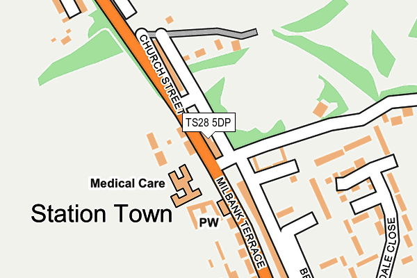 TS28 5DP map - OS OpenMap – Local (Ordnance Survey)