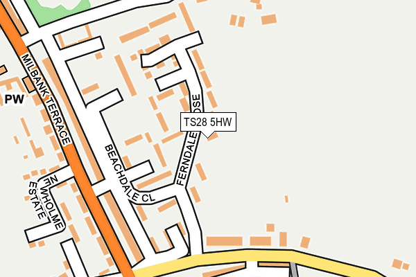 TS28 5HW map - OS OpenMap – Local (Ordnance Survey)