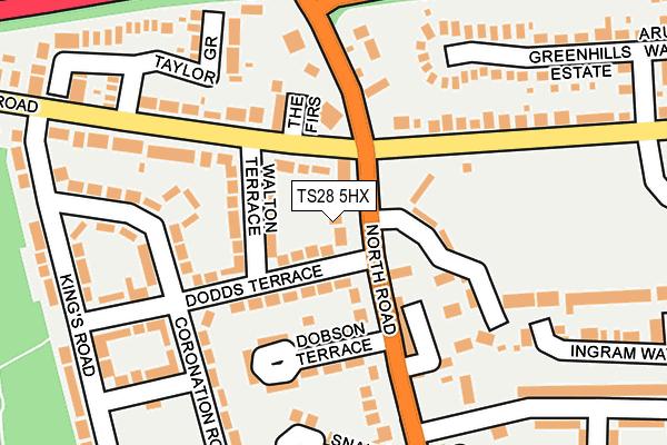 TS28 5HX map - OS OpenMap – Local (Ordnance Survey)