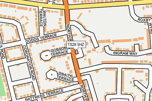 TS28 5HZ map - OS OpenMap – Local (Ordnance Survey)