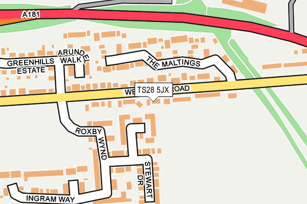 TS28 5JX map - OS OpenMap – Local (Ordnance Survey)