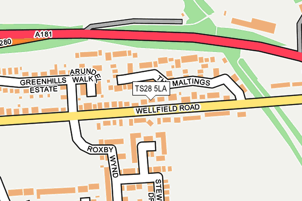 TS28 5LA map - OS OpenMap – Local (Ordnance Survey)