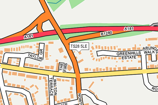 TS28 5LE map - OS OpenMap – Local (Ordnance Survey)