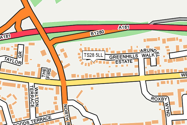 TS28 5LL map - OS OpenMap – Local (Ordnance Survey)