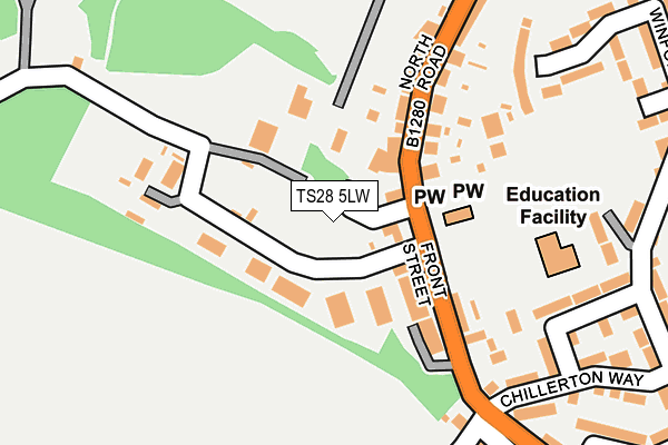 TS28 5LW map - OS OpenMap – Local (Ordnance Survey)