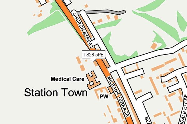 TS28 5PE map - OS OpenMap – Local (Ordnance Survey)