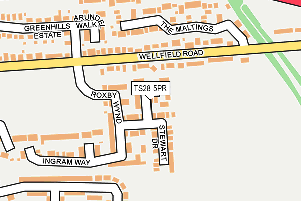 TS28 5PR map - OS OpenMap – Local (Ordnance Survey)