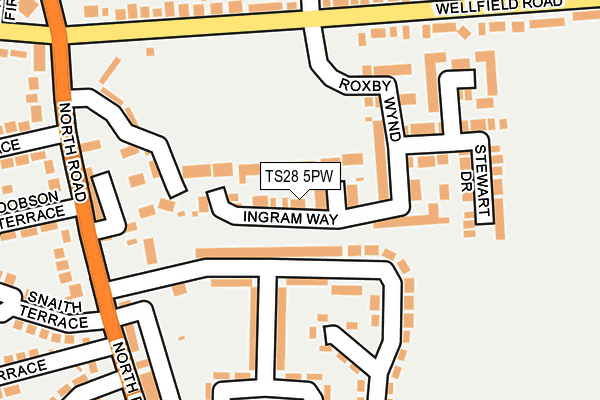 TS28 5PW map - OS OpenMap – Local (Ordnance Survey)