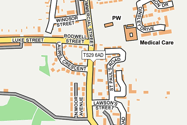TS29 6AD map - OS OpenMap – Local (Ordnance Survey)