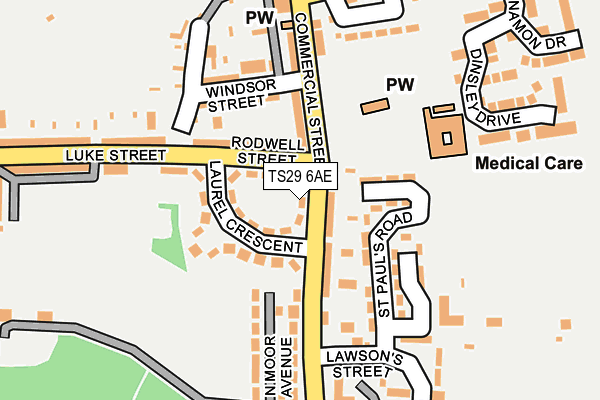 TS29 6AE map - OS OpenMap – Local (Ordnance Survey)